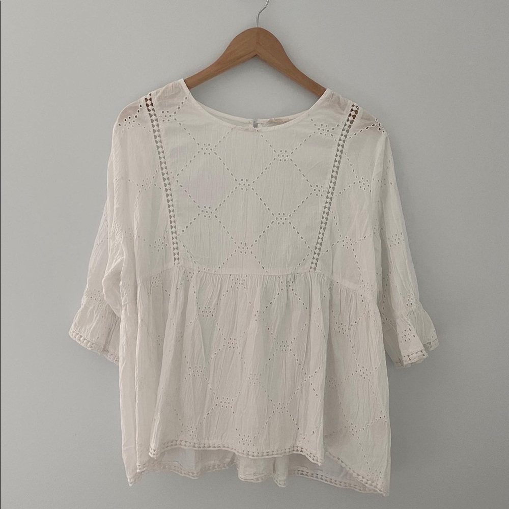 White Peplum Blouse